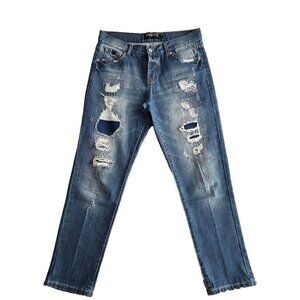 Premiere by Rue21 Jeans Women's Size 7/8 (36x28) Boyfriend Button-Fly Distressed